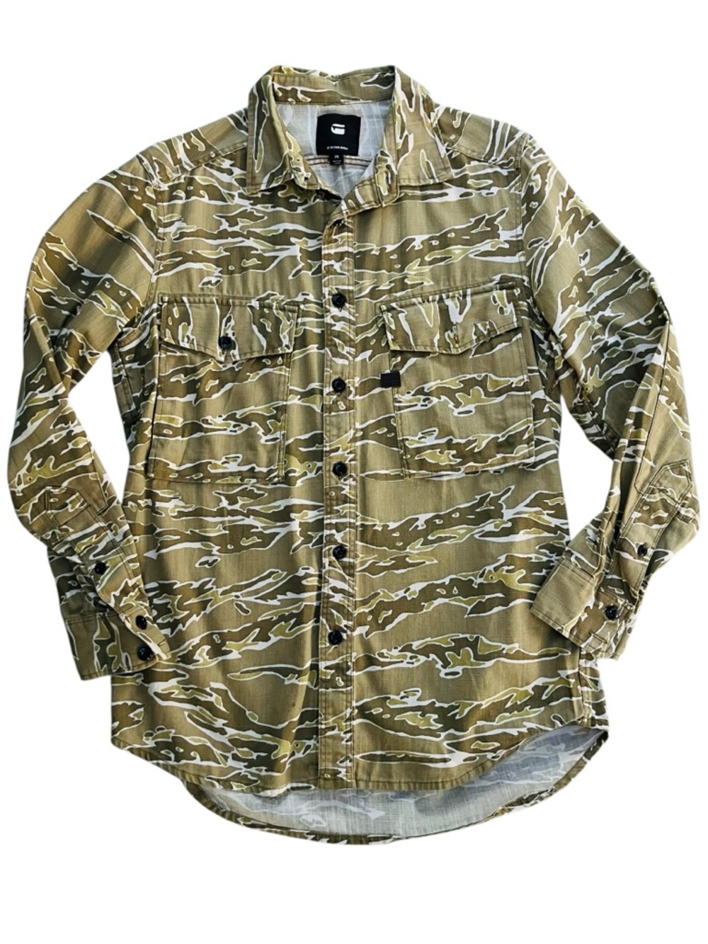 G-Star Raw Camo Utility Shirt Jacket Y2K Military Streetwear Med